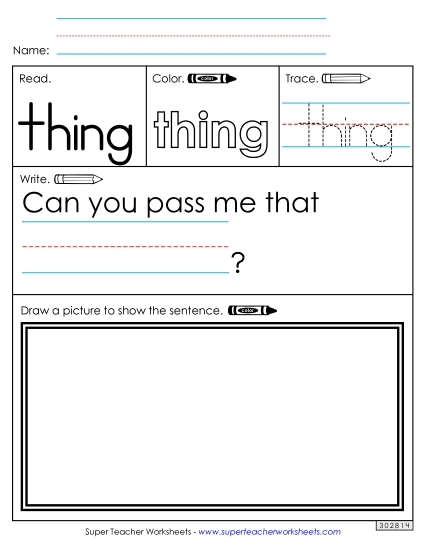Worksheet 3: Thing (Printable PDF Worksheet)