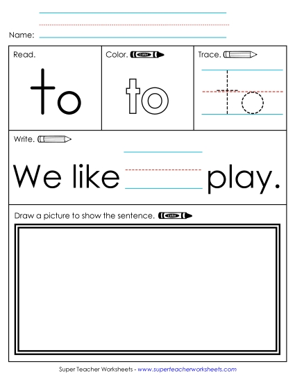 Worksheet 3: To (Printable PDF Worksheet)