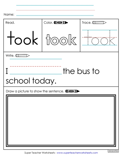 Worksheet 3: Took (Printable PDF Worksheet)