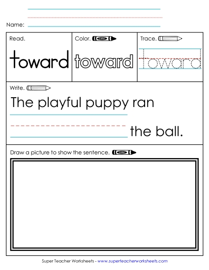 Worksheet 3: Toward (Printable PDF Worksheet)