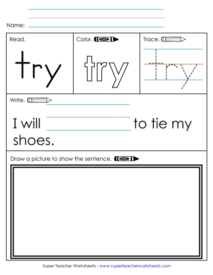 Worksheet 3: Try (Printable PDF Worksheet)