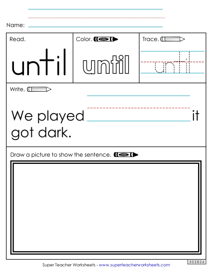 Worksheet 3: Until (Printable PDF Worksheet)