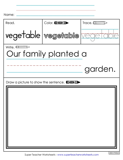 Worksheet 3: Vegetable (Printable PDF Worksheet)