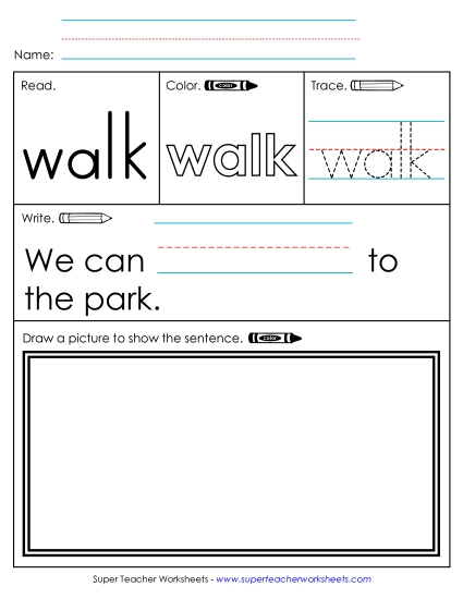 Worksheet 3: Walk (Printable PDF Worksheet)