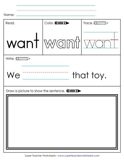 Worksheet 3: Want (Printable PDF Worksheet)