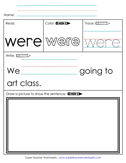 Worksheet 3: Were (Printable PDF Worksheet)