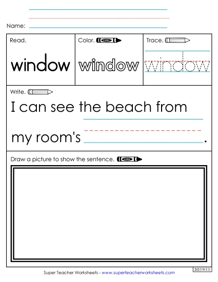 Worksheet 3: Window (Printable PDF Worksheet)