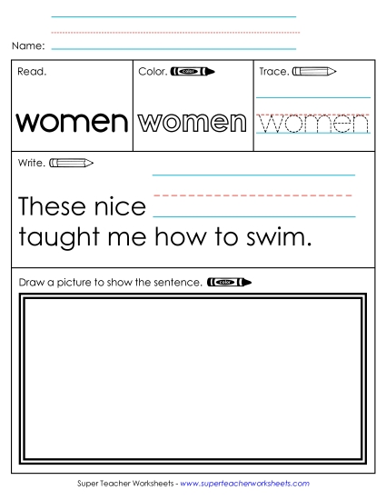 Worksheet 3: Women (Printable PDF Worksheet)