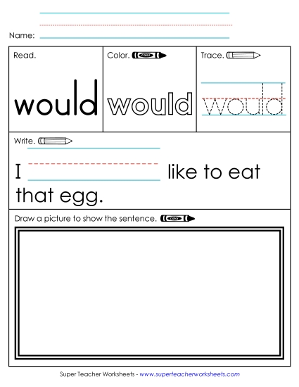Worksheet 3: Would (Printable PDF Worksheet)