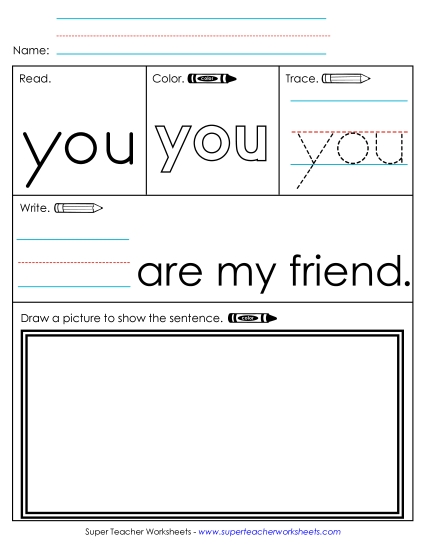 Worksheet 3: You (Printable PDF Worksheet)