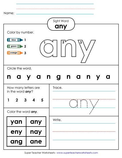 Worksheet 4: Any (Printable PDF Worksheet)