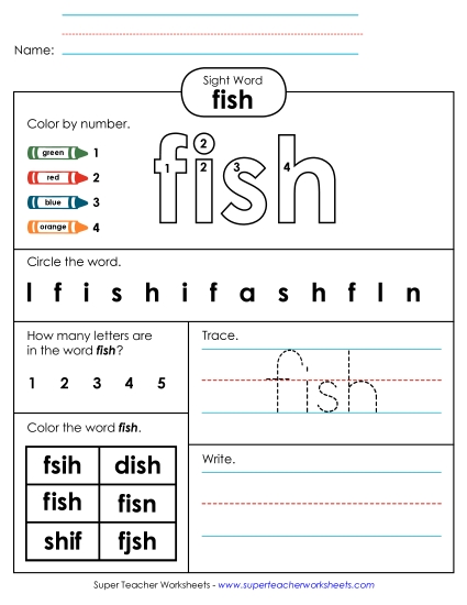 Worksheet 4: Fish (Printable PDF Worksheet)