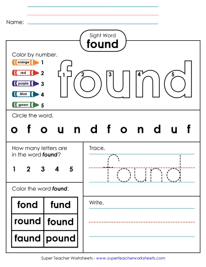 Worksheet 4: Found (Printable PDF Worksheet)