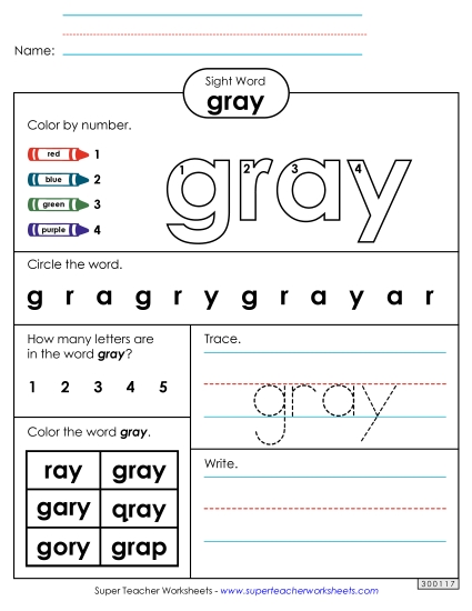 Worksheet 4: Gray (Printable PDF Worksheet)