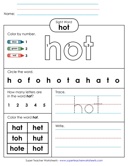 Worksheet 4: Hot (Printable PDF Worksheet)