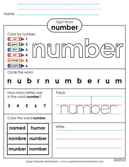 Worksheet 4: Number (Printable PDF Worksheet)