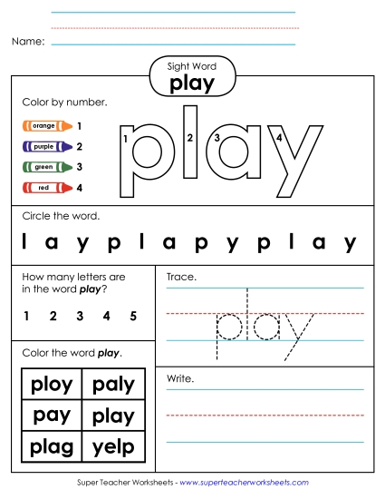 Worksheet 4: Play (Printable PDF Worksheet)