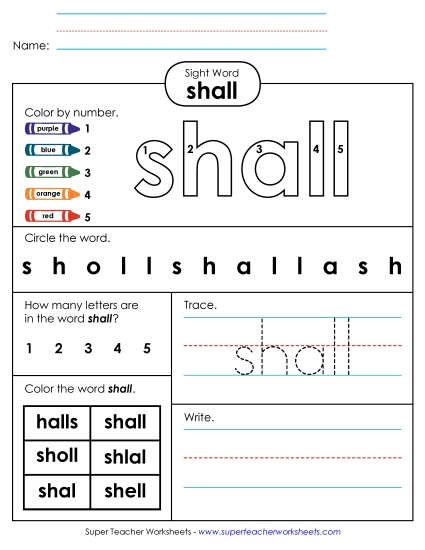 Worksheet 4: Shall (Printable PDF Worksheet)