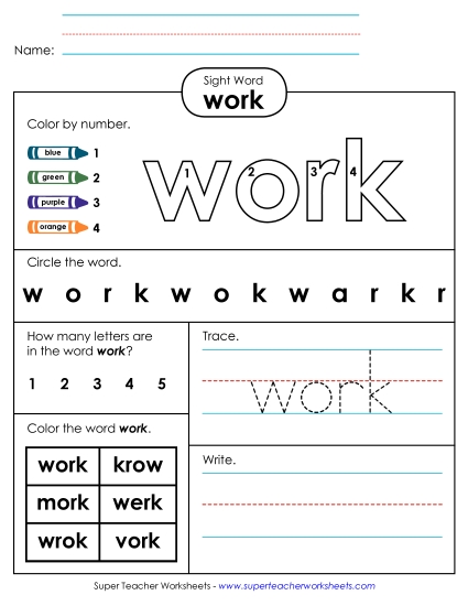Worksheet 4: Work (Printable PDF Worksheet)
