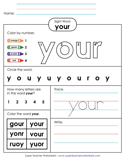 Worksheet 4: Your (Printable PDF Worksheet)