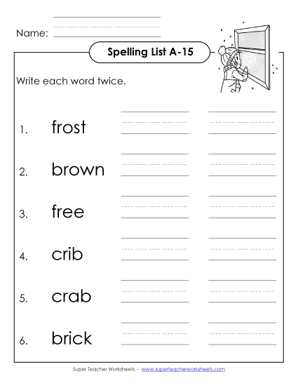 Worksheets - Write Twice (A-15) (Printable PDF Worksheet)