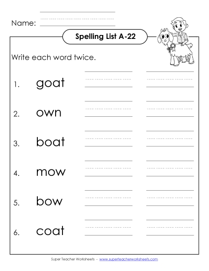 Worksheets - Write Twice (A-22) (Printable PDF Worksheet)
