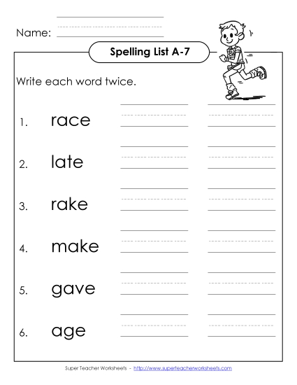 Worksheets - Write Twice (A-7) (Printable PDF Worksheet)