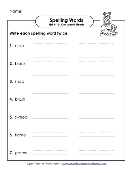 Worksheets - Write Twice (B-10)  (Printable PDF Worksheet)
