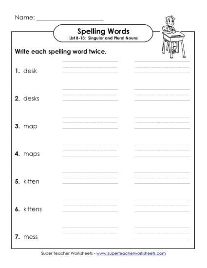 Worksheets - Write Twice (B-13) (Printable PDF Worksheet)