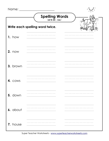 Worksheets - Write Twice (B-20) (Printable PDF Worksheet)
