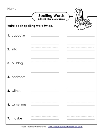 Worksheets - Write Twice (B-24) (Printable PDF Worksheet)