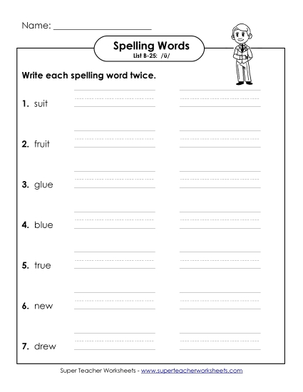Worksheets - Write Twice (B-25) (Printable PDF Worksheet)