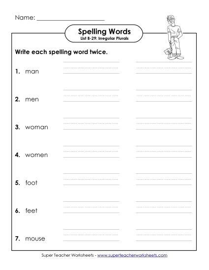 Worksheets - Write Twice (B-29) (Printable PDF Worksheet)