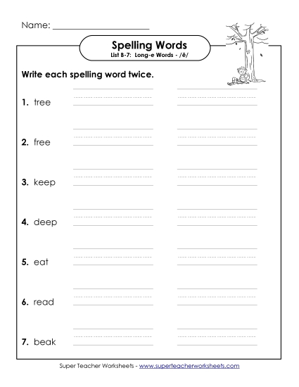 Worksheets - Write Twice (B-7) (Printable PDF Worksheet)