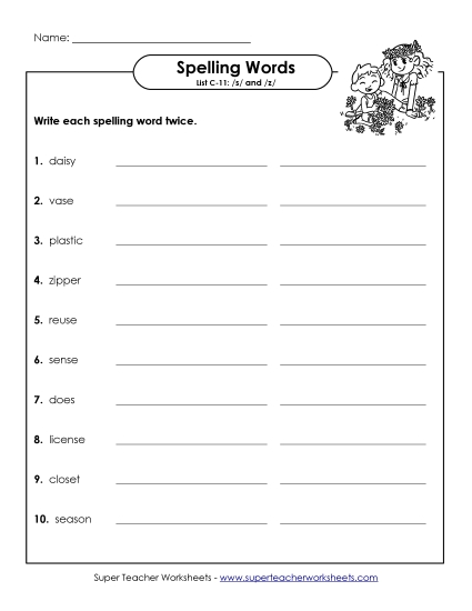 Worksheets - Write Twice (C-11) (Printable PDF Worksheet)