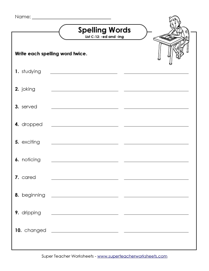 Worksheets - Write Twice (C-12) (Printable PDF Worksheet)