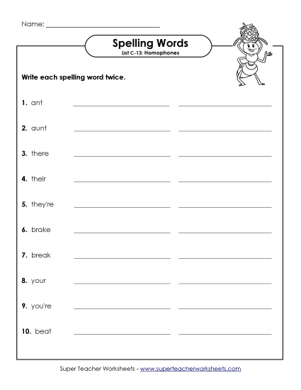 Worksheets - Write Twice (C-13) (Printable PDF Worksheet)