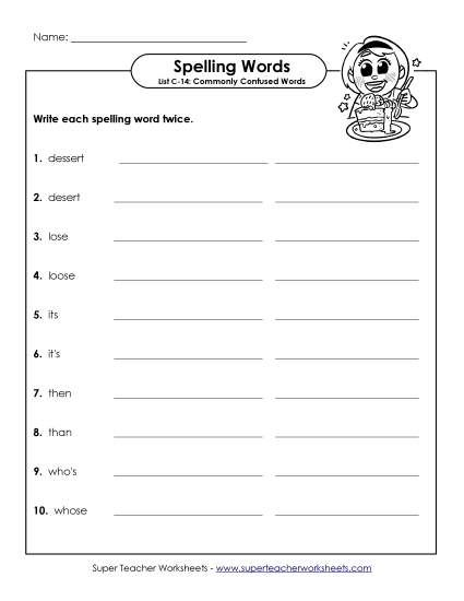 Worksheets - Write Twice (C-14) (Printable PDF Worksheet)