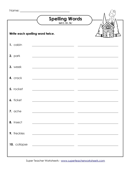Worksheets - Write Twice (C-15) (Printable PDF Worksheet)