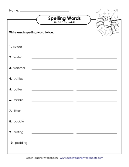 Worksheets - Write Twice (C-27)  (Printable PDF Worksheet)