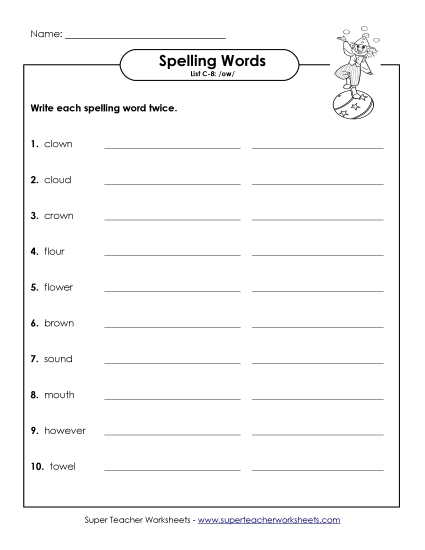Worksheets - Write Twice (C-8) (Printable PDF Worksheet)
