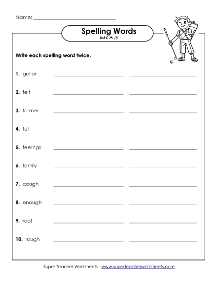 Worksheets - Write Twice (C-9) (Printable PDF Worksheet)