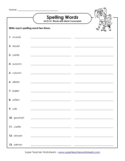 Worksheets - Write Twice (D-21) (Printable PDF Worksheet)