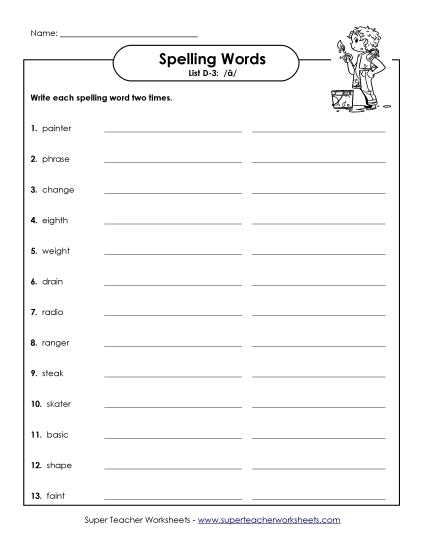 Worksheets - Write Twice (D-3) (Printable PDF Worksheet)
