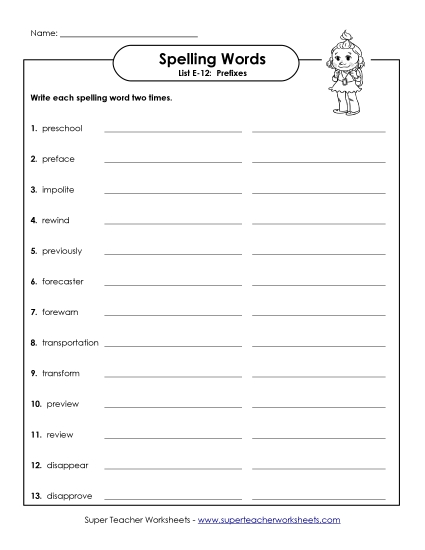 Printable Worksheets - Write Twice (E-12) (Printable PDF Worksheet)