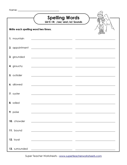 Printable Worksheets - Write Twice (E-14) (Printable PDF Worksheet)