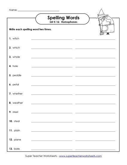 Printable Worksheets - Write Twice (E-16) (Printable PDF Worksheet)