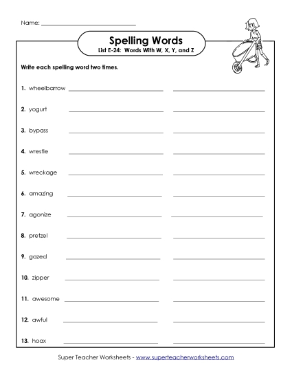 Printable Worksheets - Write Twice (E-24) (Printable PDF Worksheet)
