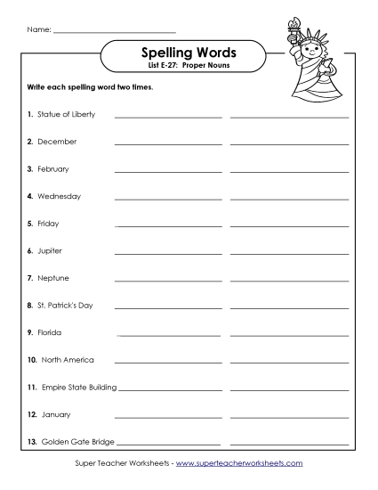 Printable Worksheets - Write Twice (E-27) (Printable PDF Worksheet)