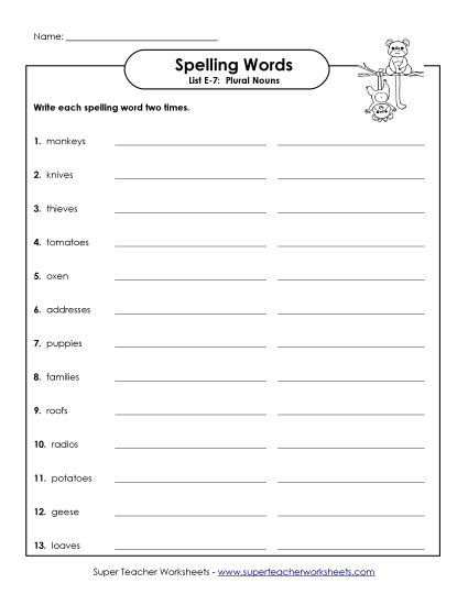Printable Worksheets - Write Twice (E-7) (Printable PDF Worksheet)